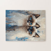 Stoutmoedige Siamese katten schilderen Legpuzzel (Horizontaal)