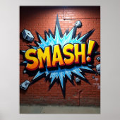 Stoutmoedige SMASH! Stripstijl kunst Poster (Voorkant)