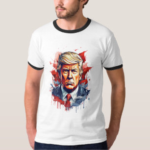 Stoutmoedige Waterverf Donald Trump T-Shirt Design