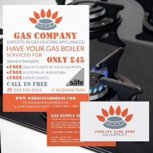 Stove brander, gasingenieur en -leverancier Advert Flyer