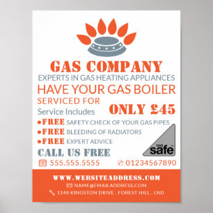 Stove brander, gasingenieur en -leverancier Advert Poster