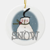 Stovepipe Pet Sneeuwman Keepsake Ornament (Voorkant)