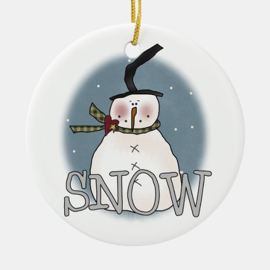 Stovepipe Pet Sneeuwman Keepsake Ornament (Voorkant)