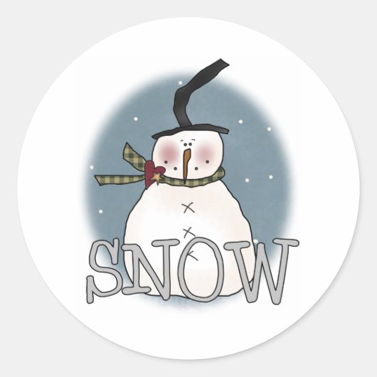 Stovepipe Pet Sneeuwman Vakantie Ronde Sticker (Voorkant)