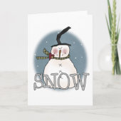 Stovepipe Pet Snowman Feestdagen Kaart (Voorkant)