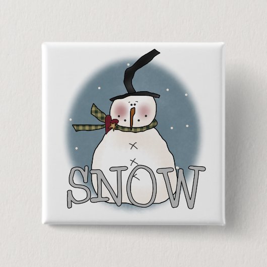 Stovepipe Pet Snowman T-shirts en cadeautjes Vierkante Button 5,1 Cm (Voorkant)