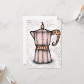 Stovetop Espresso Maker Wenskaart Kaart (Voorkant / Achterkant in situ)