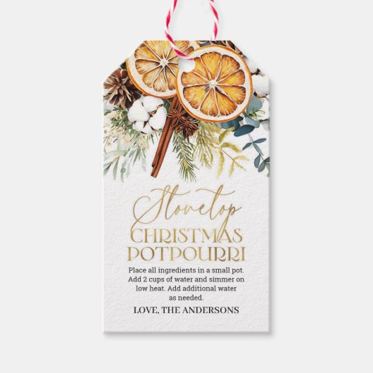 Stovetop Holiday Christmas Simmering Potpourri Cadeaulabel (Voorkant)