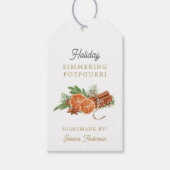Stovetop Potpourri Christmas Label, Holiday Simmer Cadeaulabel (Voorkant)
