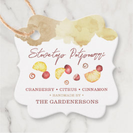 Stovetop Potpourri Favor Tags Bedankjes Labels