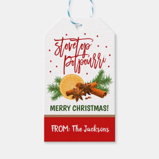 Stovetop Potpourri Gift Label Cadeaulabel (Voorkant)