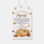 Stovetop Potpourri Herfst Waardering Gift Label Cadeaulabel (Voorkant)