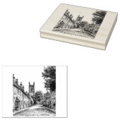 Stow-on-the-World Village Sketch, Cotswolds, Veren Rubberstempel (Gestempeld)