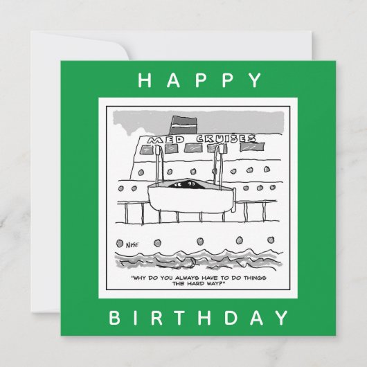 Stowaways op een Cartoon van cruiseschepen Kaart (Voorkant)