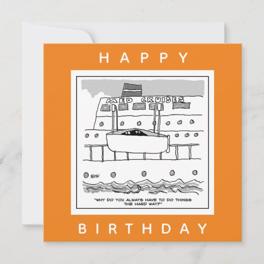 Stowaways op een Cartoon van cruiseschepen Kaart (Voorkant)