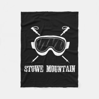 Stowe berg Vermont skiër skiën ski rustiek Fleece Deken