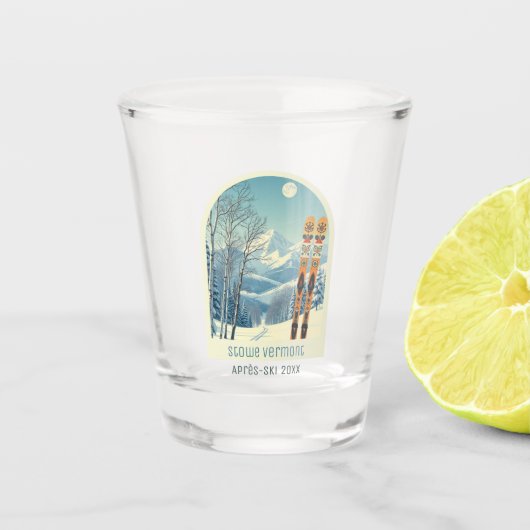 Stowe Mountain vakantie skigebied shotglass Shot Glas (Voorkant)