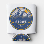Stowe Mountain Vermont Retro Sunset Ski Souvenir Blikjeskoeler (Achterkant)