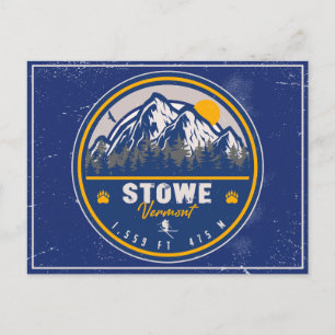 Stowe Mountain Vermont Retro Sunset Ski Souvenir Briefkaart