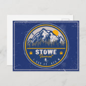 Stowe Mountain Vermont Retro Sunset Ski Souvenir Briefkaart (Voorkant / Achterkant)
