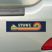 Stowe Mountain Vermont Retro Sunset Ski Souvenir Bumpersticker (Op auto)