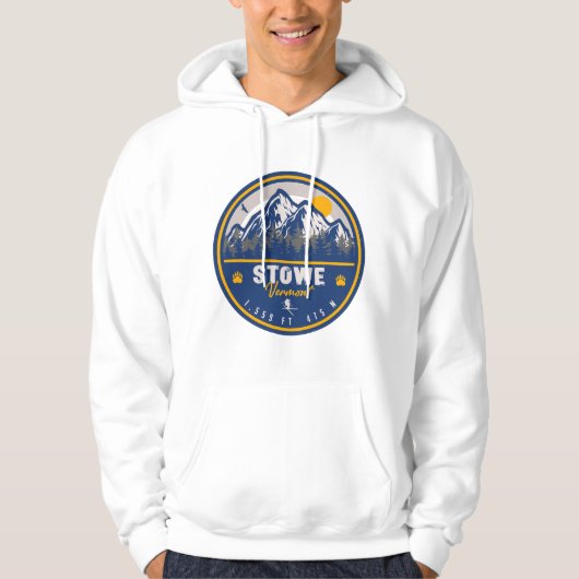 Stowe Mountain Vermont Retro Sunset Ski Souvenir Hoodie (Voorkant)