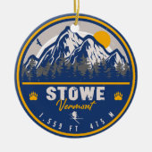 Stowe Mountain Vermont Retro Sunset Ski Souvenir Keramisch Ornament (Voorkant)