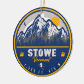 Stowe Mountain Vermont Retro Sunset Ski Souvenir Keramisch Ornament (Links)