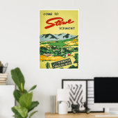 Stowe Reisposter Vermont Afdruk Mt Mansfield Kunst Poster (Thuiskantoor)