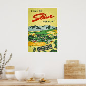 Stowe Reisposter Vermont Afdruk Mt Mansfield Kunst Poster (Keuken)