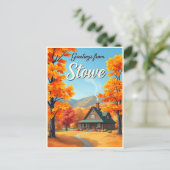 Stowe, Vermont – Autumn Foliage vintage Briefkaart (Staand voorkant)