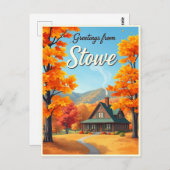Stowe, Vermont – Autumn Foliage vintage Briefkaart (Voorkant / Achterkant)