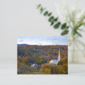 Stowe, Vermont, Community Church, herfst Briefkaart (Staand voorkant)