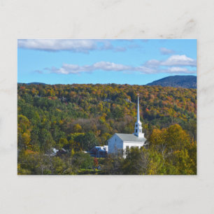 Stowe, Vermont, Community Church in Autumn Briefkaart