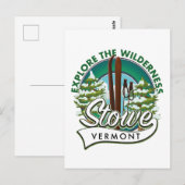 Stowe Vermont, Explore de Wilderness skiposter. Briefkaart (Voorkant / Achterkant)