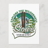Stowe Vermont, Explore de Wilderness skiposter. Briefkaart (Voorkant)