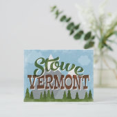 Stowe Vermont Fun Retro Snowy Mountains Briefkaart (Staand voorkant)