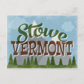 Stowe Vermont Fun Retro Snowy Mountains Briefkaart (Voorkant)