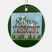 Stowe Vermont Fun Retro Snowy Mountains Keramisch Ornament (Links)