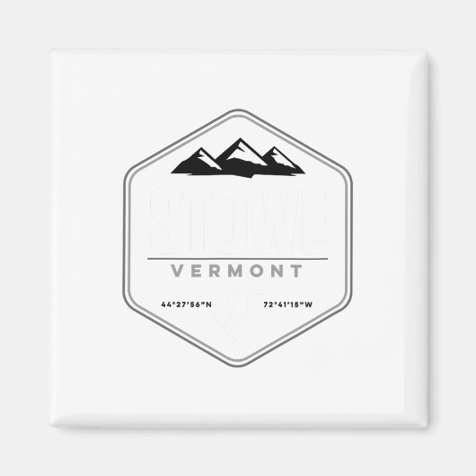 Stowe Vermont Graphic Snowboarding T Magneet (Voorkant)