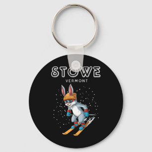 Stowe Vermont - Grappig Ski Konijn Sleutelhanger
