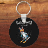 Stowe Vermont - Grappig Ski Konijn Sleutelhanger (Voorkant)