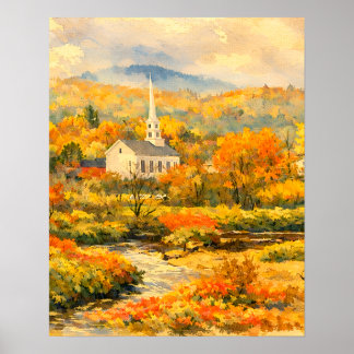 Stowe Vermont Herfst  Poster