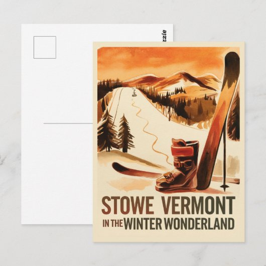 Stowe Vermont in het Winter Wonderland Briefkaart (Voorkant / Achterkant)