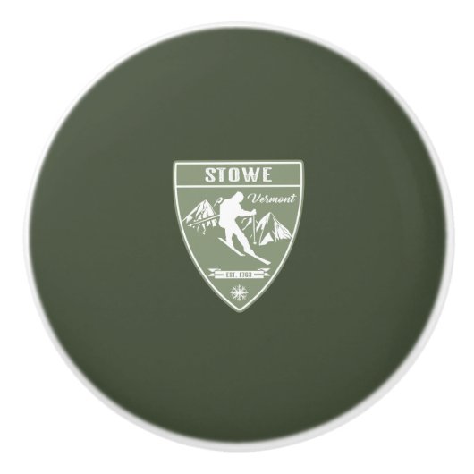 Stowe Vermont Keramische Knop (Voorkant)