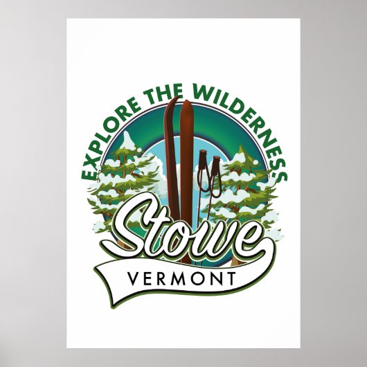 Stowe Vermont, Onderzoek het Wilderness ski poster (Voorkant)