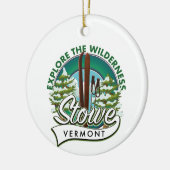 Stowe Vermont, Onderzoek het Wilderness ski poster Keramisch Ornament (Links)