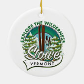 Stowe Vermont, Onderzoek het Wilderness ski poster Keramisch Ornament (Achterkant)