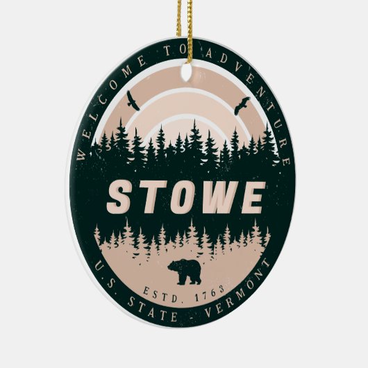 Stowe Vermont  Pine Tree Natuur Keramisch Ornament (Rechts)