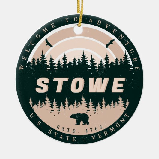 Stowe Vermont  Pine Tree Natuur Keramisch Ornament (Voorkant)